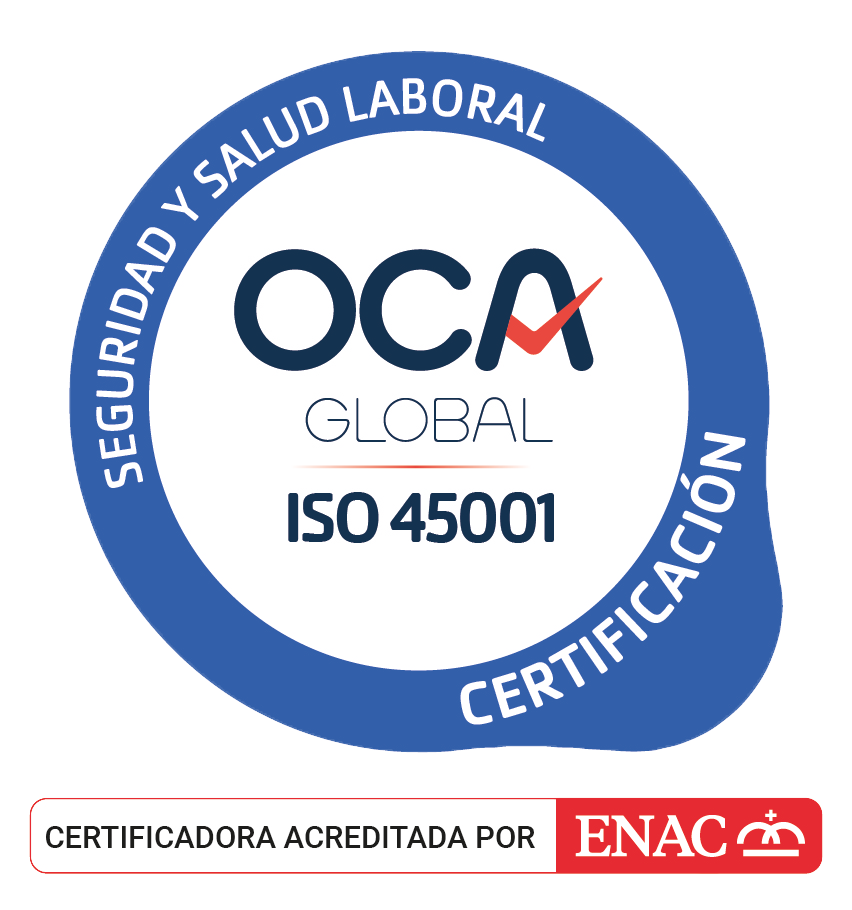 Sello certificado OCA ISO 45001